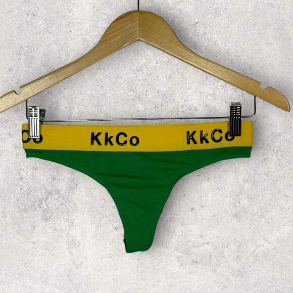 NEW KkCo Dag Thong Undies Green Yellow Size Medium‎ Stretch Cotton Garmentory - Picture 5 of 10